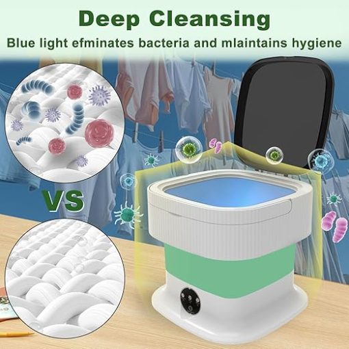 Portable 15L Mini Washing Machine with Spin Dryer for Travel - Image 2