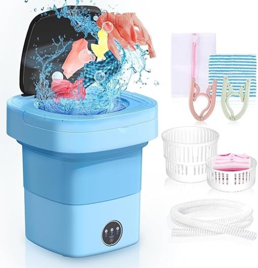 Folding Mini Washing Machine 11L with 3 Cleaning Modes for Travel