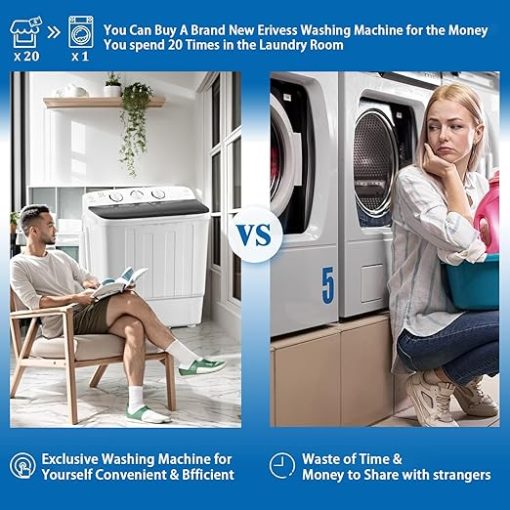 Portable Twin Tub Washing Machine Combo with Free Dry Rack Offer - Image 2