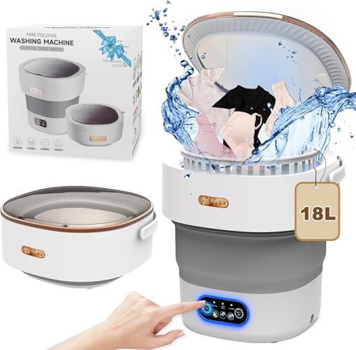 Portable 18L Mini Washing Machine with Foldable Design for Travel