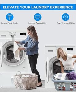 28 Inch Washer and Dryer Stand Laundry Pedestal Elevation White 2