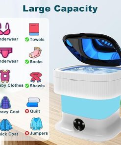 Compact 16L Portable Washing Machine and Spin Dryer for Travel 2