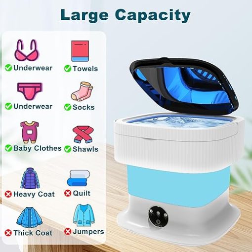 Compact 16L Portable Washing Machine and Spin Dryer for Travel - Image 2