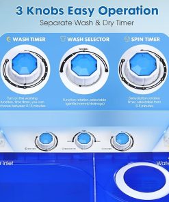 Compact Twin Tub Portable Washing Machine 28lbs with Drain Pump 2