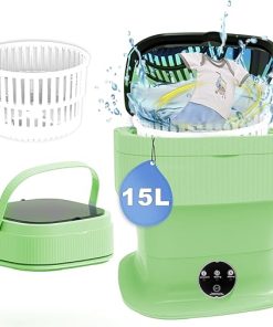 Portable 15L Mini Washer Dryer, Foldable Travel Laundry Machine