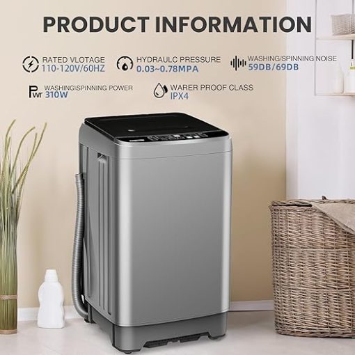 15.6lbs Full-Automatic Portable Washing Machine with LED Display - Image 2