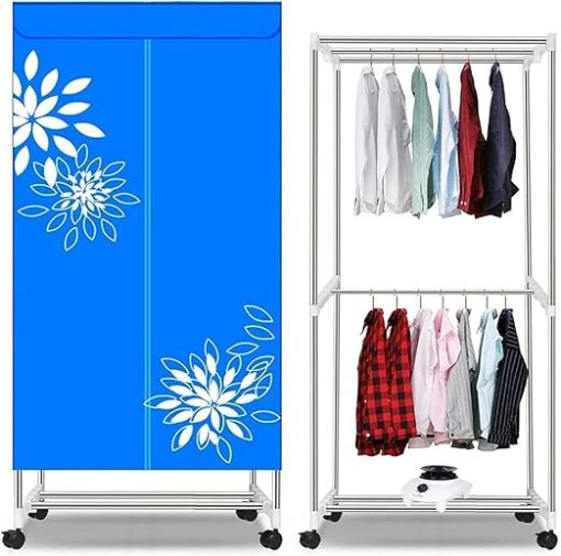 Vertical Clothes Dryer 1000W Folding Rack with Timer Double Layer Large Space - Image 2