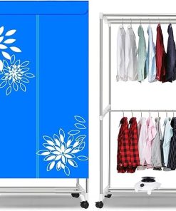 Vertical Clothes Dryer 1000W Folding Rack with Timer Double Layer Large Space