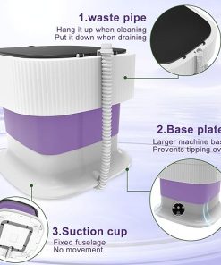 Compact 16L Portable Washing Machine with Spin Dryer for Travel 2