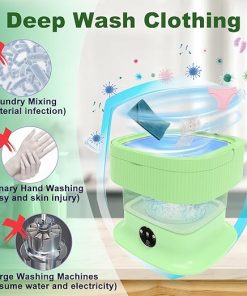 Portable 15L Mini Washer Dryer, Foldable Travel Laundry Machine 2