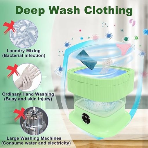 Portable 15L Mini Washer Dryer, Foldable Travel Laundry Machine - Image 2