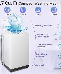 Smad 1.7 Cu Ft Portable Washing Machine Small Top Load Washer White 2