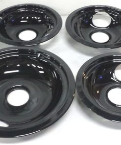 4 Pack Black Porcelain Drip Pans Bowls for GE Range Models