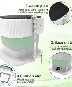 Portable 15L Mini Washing Machine with Spin Dryer for Travel Camping 2