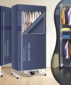 Electric Clothes Dryer with Timer Remote Cover 2000W 3-Tier Airer