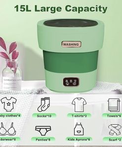 Portable 15L Mini Folding Washing Machine for Travel and Home 2
