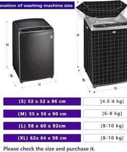 Portable Washing Machine Cover XL Black Checkered 24x25x37 Inches 2