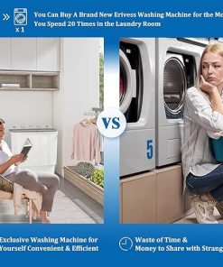 Compact Mini Twin Tub 32 lbs Washing Machine with Drying Rack and Hangers 2