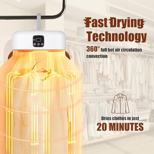 Compact 600W Portable Clothes Dryer for Travel and Small Spaces - Image 2