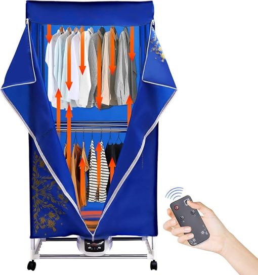 Efficient Portable Clothes Dryer Rack 1200-1500W with Timed Cover - Image 2