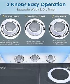 28lbs Portable Washer with Twin Tub 18lbs Wash and 10lbs Spin 2