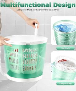 Portable Hand-Crank Mini Washing Machine and Spin Dryer for Clothes 2