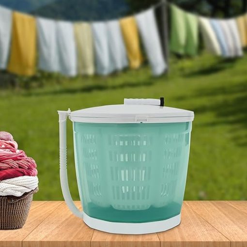 Compact Mini Manual Washing Machine with Spin Dryer in Green - Image 2