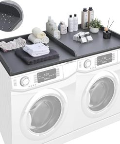 54 Inch Laundry Countertop for Washer Dryer Organization in Grey