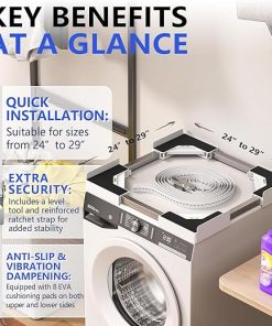 Universal Washer Dryer Stacking Kit Adjustable Frame for Any Size 2