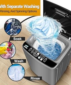 Portable 17.7lbs Washing Machine with LED Display for Home Use 2