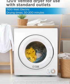 Portable 3.5 Cu Ft Electric Clothes Dryer 120V 1500 Watts White 2