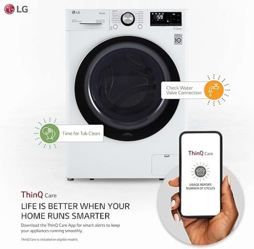 LG WM1455HWA Front Load Washer Energy Efficient and Compact Design - Image 2