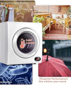 Euhomy 3.5 cu ft Compact Laundry Dryer for Apartments and Home 2