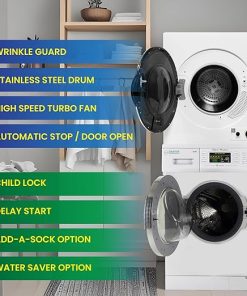 Equator 110V Compact Washer and Vented Dryer Set in White 1.57cf 3.5cf 2
